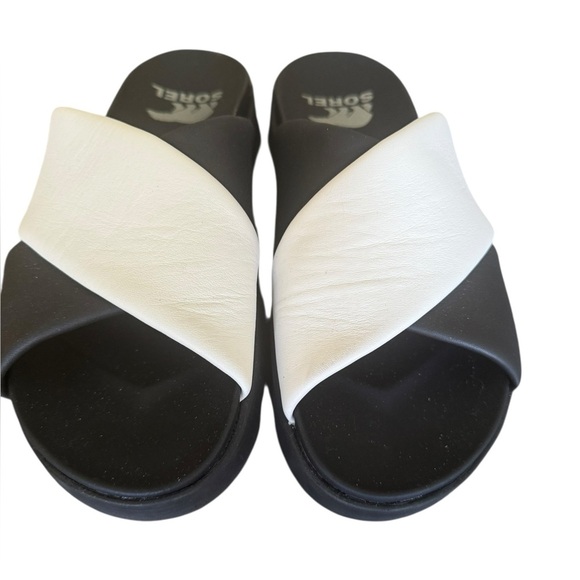Sorel Black and White Sandals - Picture 1 of 5